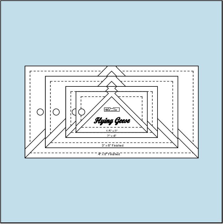 Bloc LOC Flying Geese Quilting Ruler Set #1 Contains 1-1/2” x 3”, 2” x 4”, 3” x 6”, 4” x 8” Finished Size for Quilters