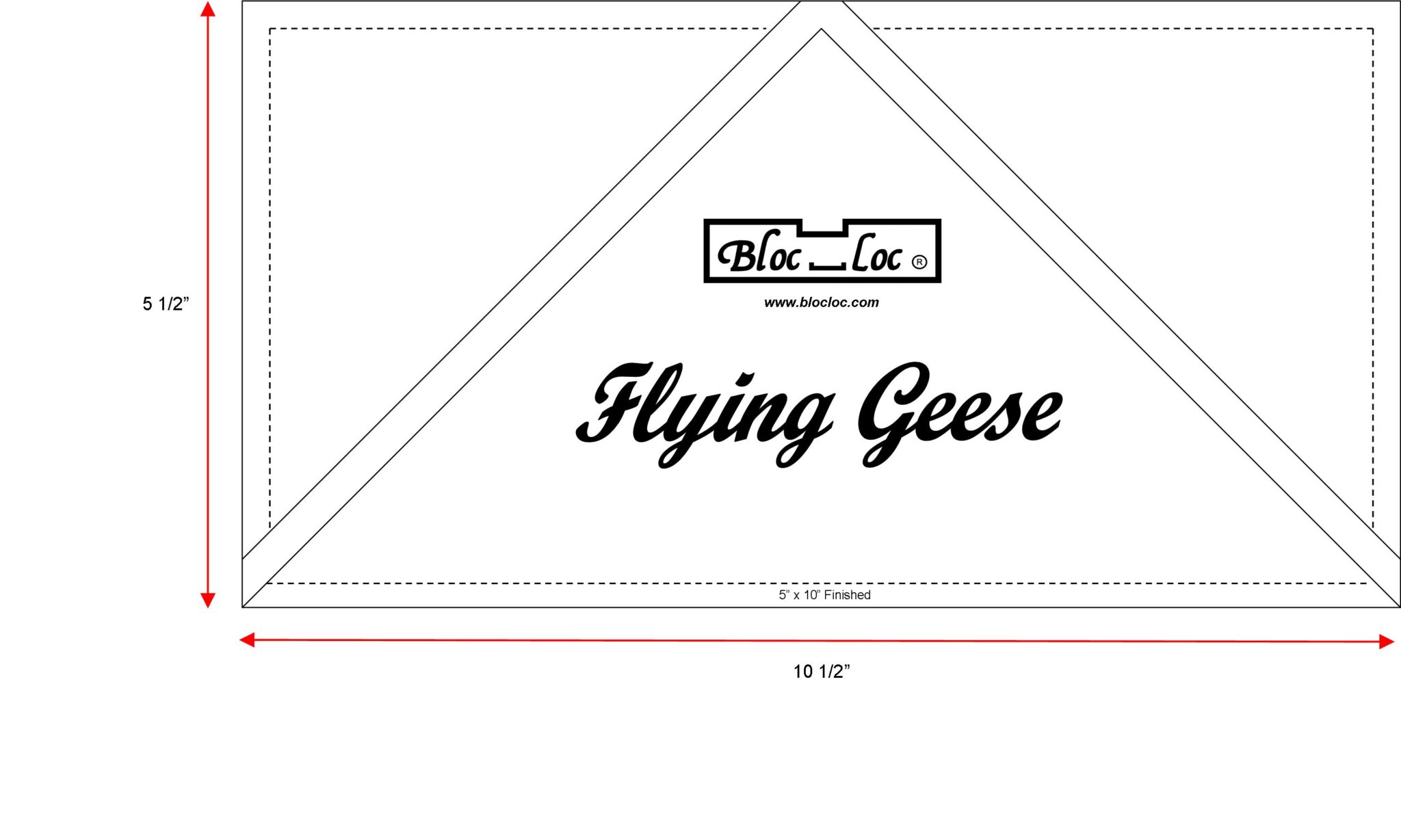 Flying geese ruler 5 x 10 5 1 2 x 10 1 2 trimmed bloc loc rulers
