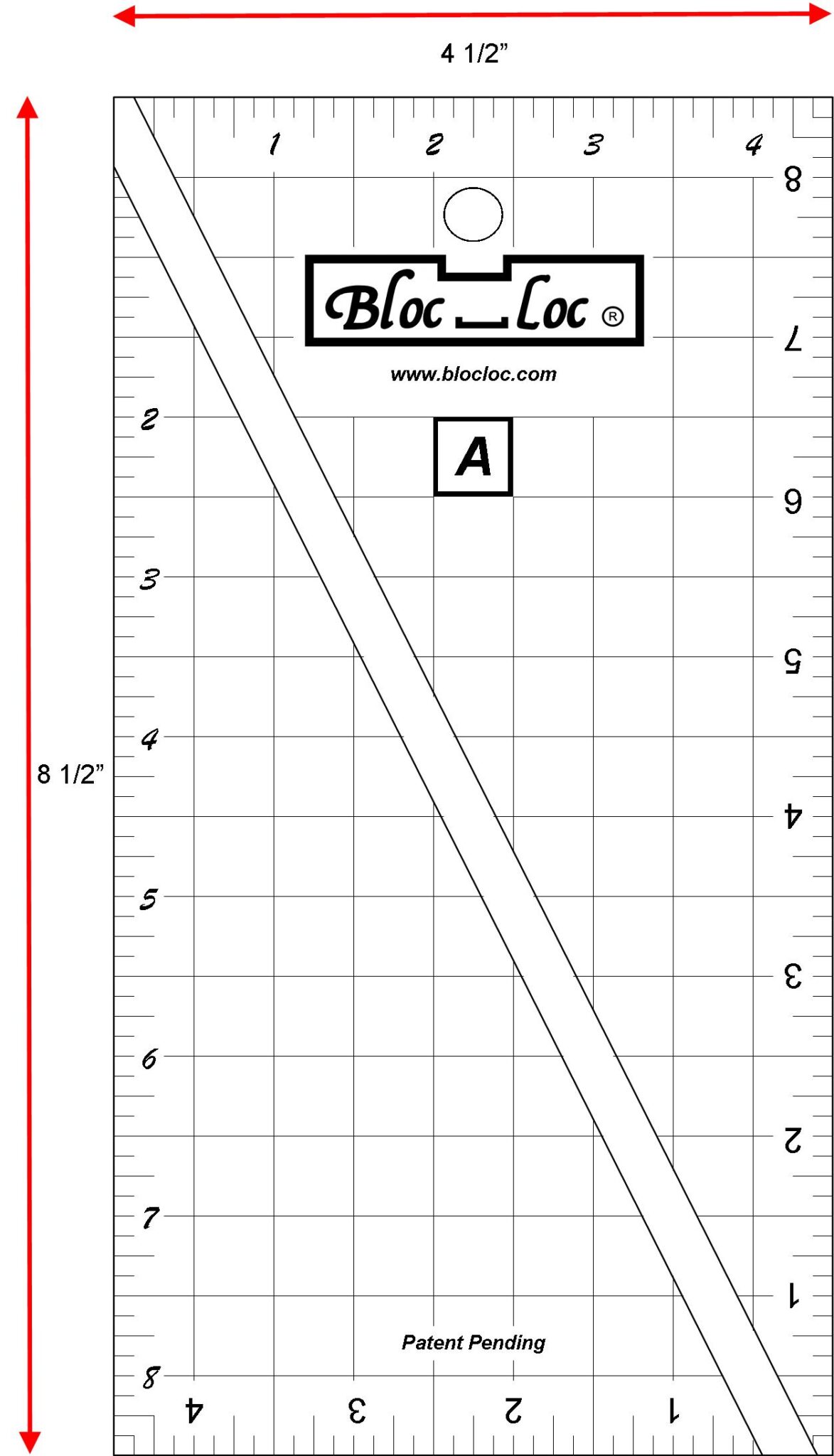 HalfRectangle Triangle 21 Ruler Set Large Bloc Loc Rulers