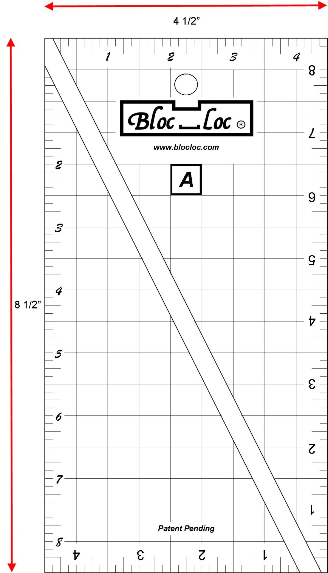 Bloc Loc Half Rectangle Triangle Small Ruler Set - HRT SET 2:1SM