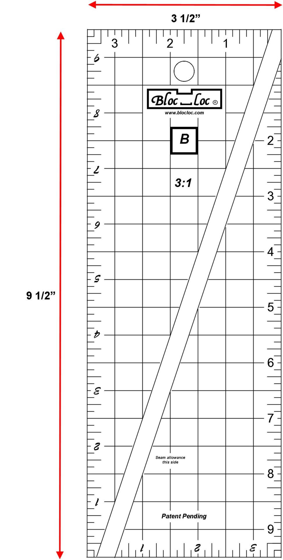 Bloc Loc - Half-Rectangle Triangle Ruler Set - AB 4.5 x 8.5