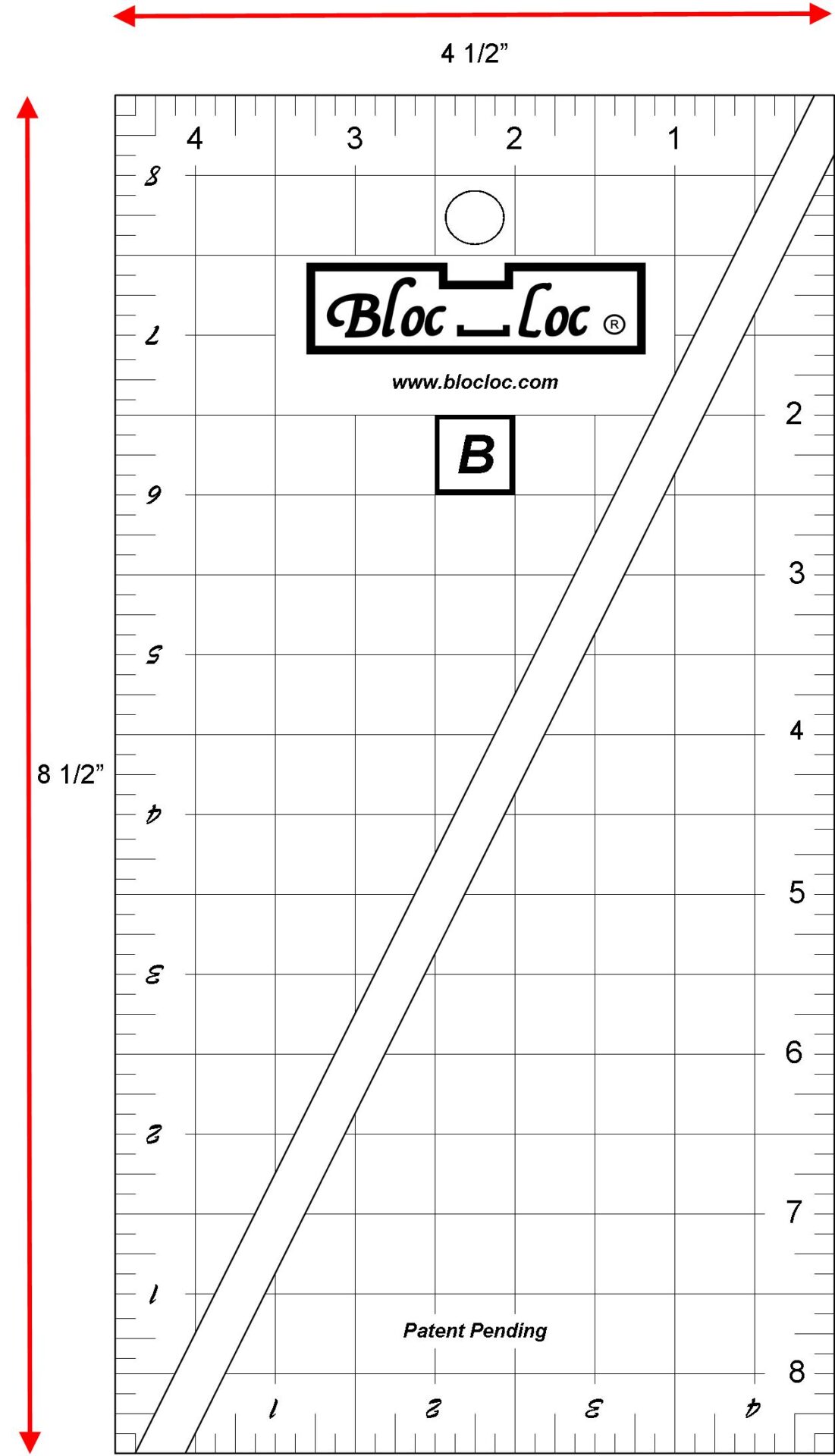 Bloc Loc Half-Rectangle Triangle 3:1 Ruler Set Small – 5 Little