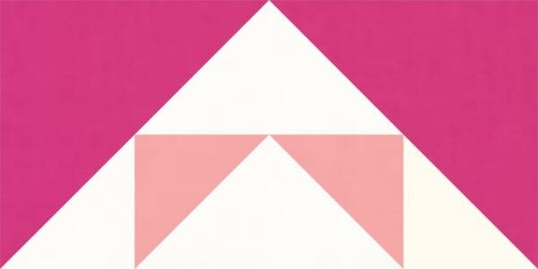 A pink and white triangle pattern is shown.