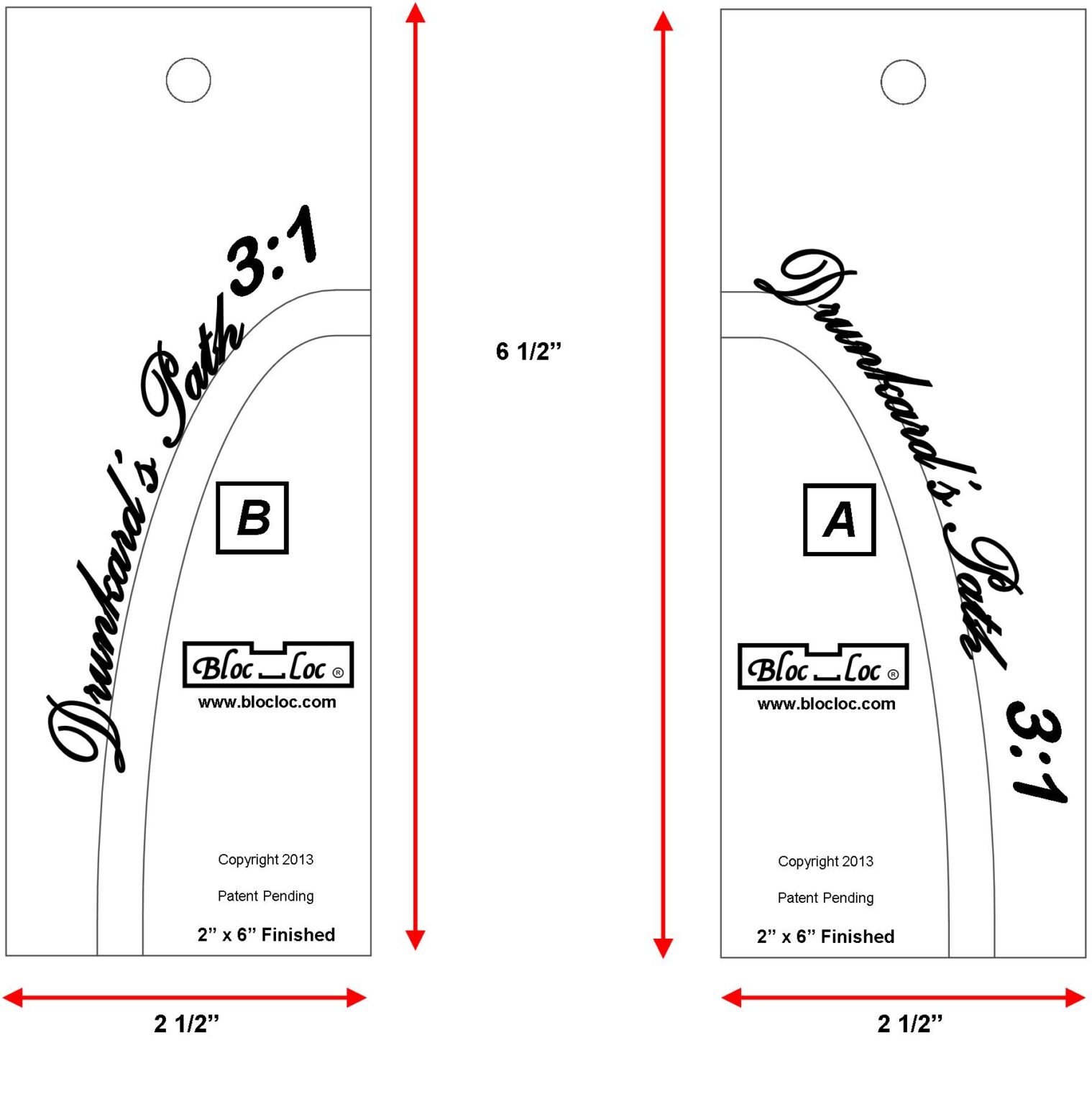 Drunk Path Ruler Drunkard's Path Ruler Set 3:1 2
