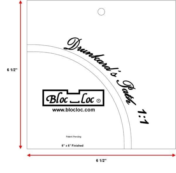 Drunkards Path 6” x 6” measurement icon