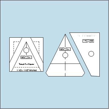 A set of three templates for sewing and quilting.