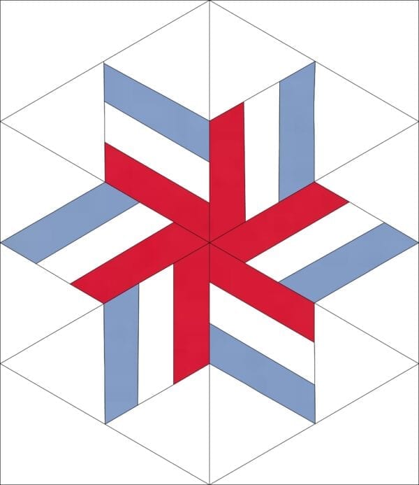 blue and red quilt pattern icon