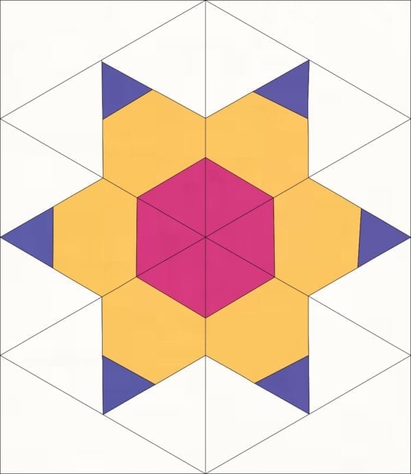 purple, yellow, and pink quilt pattern icon