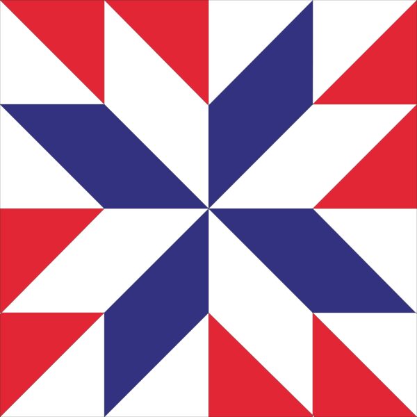 A red white and blue quilt pattern